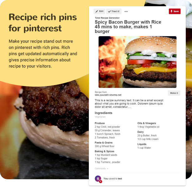 recipe rich pins