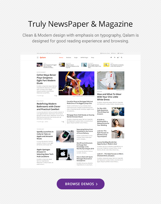 Newspaper and magazine theme