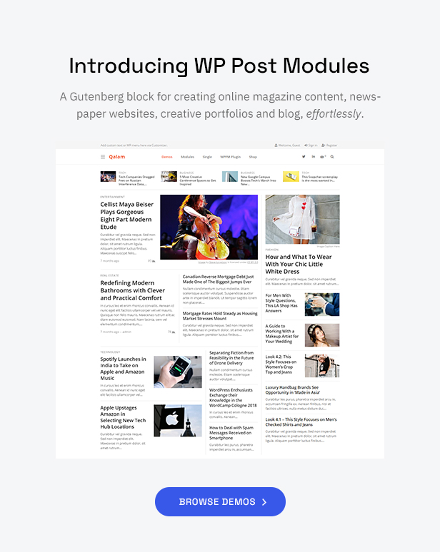 WP Post Module demos