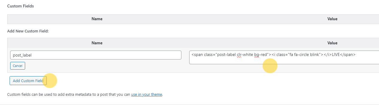 Add custom field