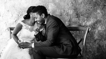 newlywed-african-descent-couple-wedding-P3CGHZ2